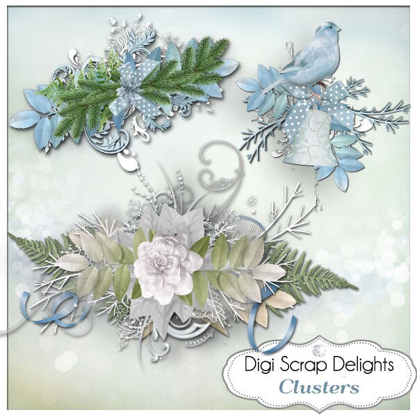 Digitale Clustern Winter Joy für Schnee Scrapbooking Blau, Schneeflocken, Instant Download