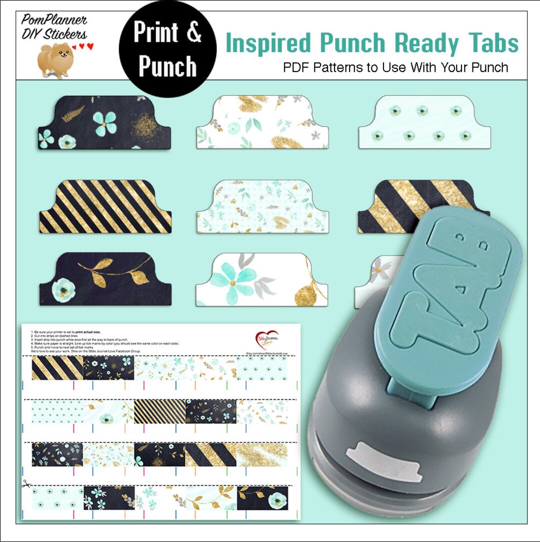 Inspired Punch Ready Tabs for Bible Journalling / Teal Black - Etsy Norway