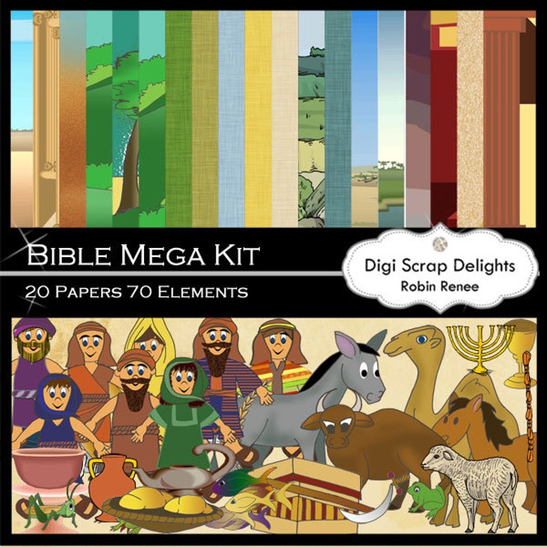 Digital Bible Clip Art Paper Dolls Over 70 Bible Crafts, Digital Scrapbooking, VBS, Sunday School, Sabbath School image 3