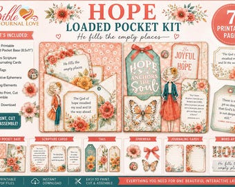 Bible Journaling Kit: Loaded Pocket Scripture Cards & Ephemera (PDF/PNG Download)