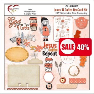 Jesus 'N Coffee Memory Dex Card: Bible Journaling Stickers (Printable & Digital)