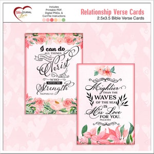 12 Bible Verse Watercolor Floral Cards for Bible Journaling, Tip-Ins, Junk Journals, Gifts, Includes: PDFs and Digital PNGs and Cut Files image 7