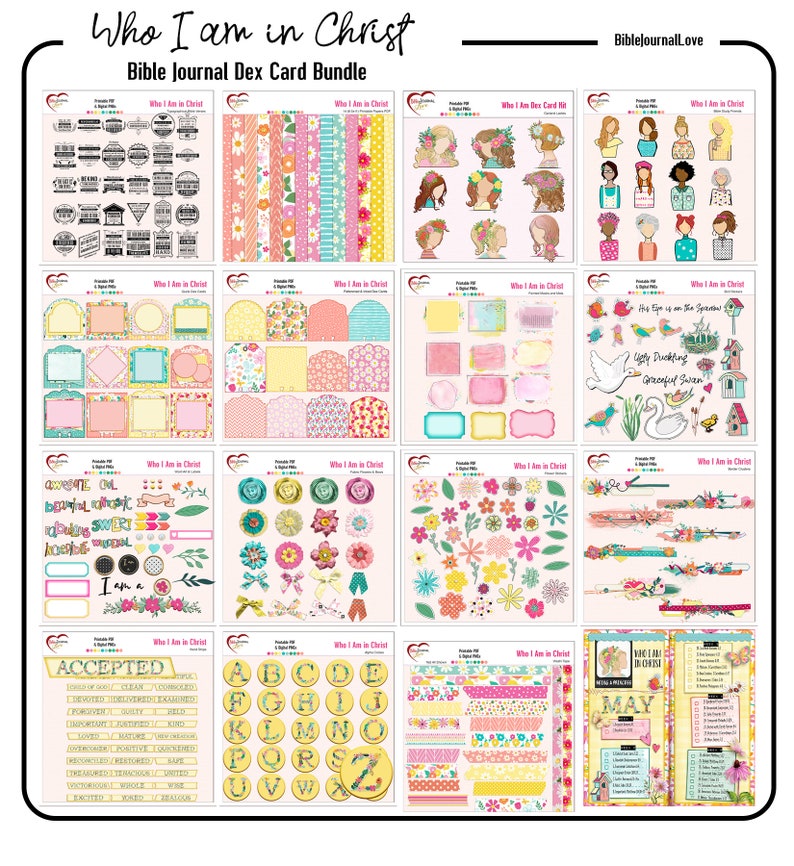 Peut inclure: Un ensemble de cartes de journalisation biblique imprimables sur le th&egrave;me floral. Les cartes pr&eacute;sentent divers motifs, notamment des fleurs, des oiseaux et des citations inspirantes. Les cartes sont parfaites pour ajouter une touche personnelle &agrave; votre &eacute;tude biblique.