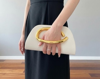 Designer Handbag, Elegant Evening Purse with Detachable Chain, Wedding Guest Bag, Wedding Clutch, Bridesmaid Bag