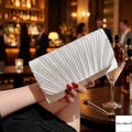 Evening Clutch Bag, Rhinestone Crystal Bridal Purse, Pleated Wedding Handbag with Chain Strap product logo