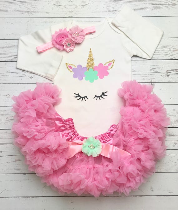 Unicorn First Birthday Outfit First Birthday Outfit Girl Etsy