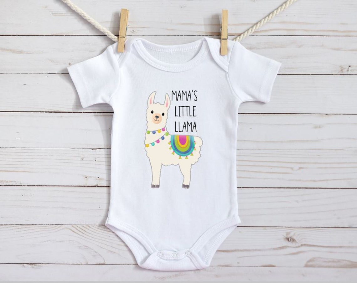 Mama's Little Llama Onesie® Baby Girl Gift Llama Etsy