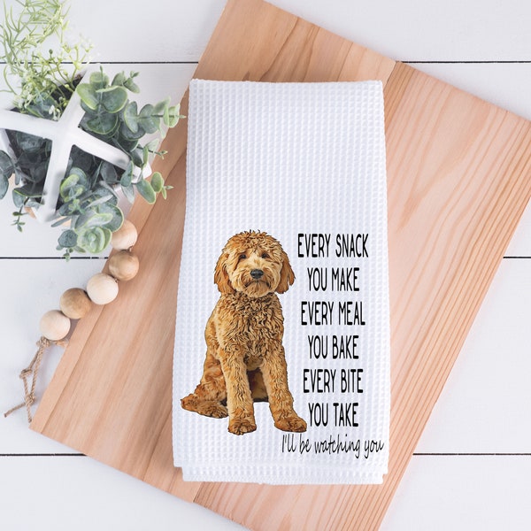 Doodle Dog Kitchen Towels, Doodle dog gifts, Kitchen Decor, Goldendoodle hand towel, Kitchen Decor