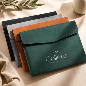 Personalised A4 Document Folder Custom Logo or Design Business Portfolio Faux leather