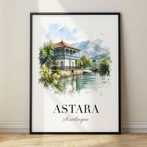 Astara Watercolor Print Azerbaijan Travel Poster Wall Art Home Decor Gift