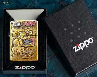 Tom and Jerry Zippo Lighter Vintage Cartoon Collectible Mischievous Edition Classic Animated Design Retro Gift Idea Zippo