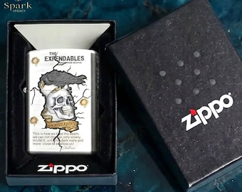Skull Raven Art Zippo Lighter Gift, Vintage Engraved Design, Collectible Mens Accessory, Birthday Gift for Him, Unique Anniversary Idea