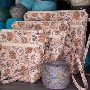 Knitting Project Bag | Tools for Knitters | Small, Medium, or Large | Cozy Cats