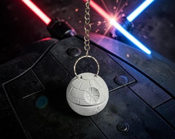 Llavero antiestrés con forma de Estrella de la Muerte impreso en 3D.