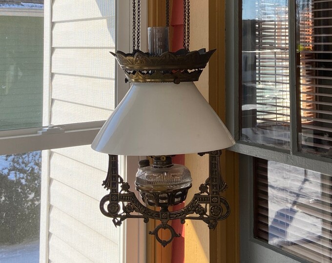 Antique Iron Horse Lamp Hanging Cast Iron Kerosene Oil Lamp Etsy