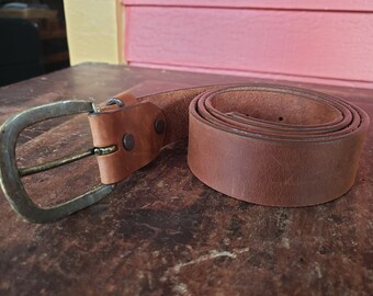 Justin Brown Leather Belt Size 39-43 Vintage #8802 USA