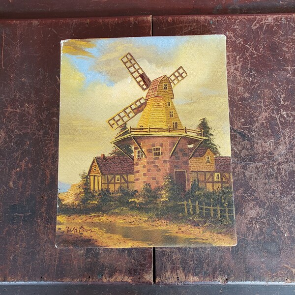 Windmill Oil Painting Etsy
