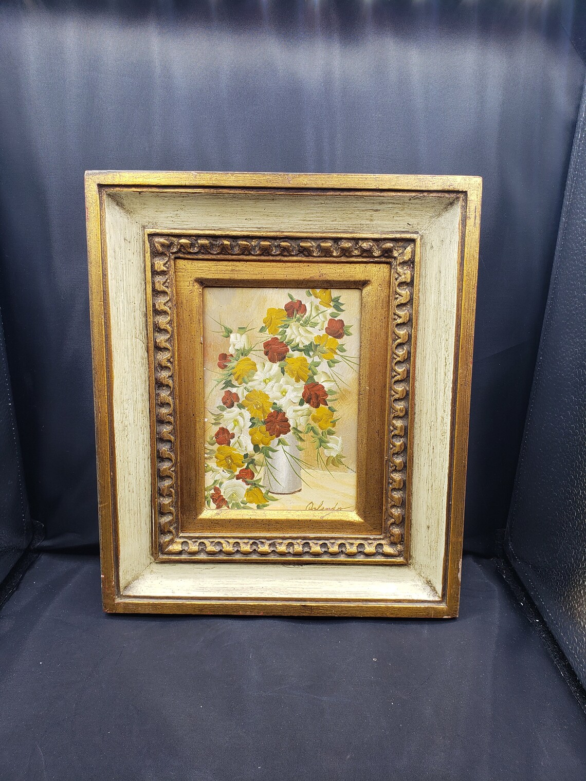 Signed Orlando Floral Still Life Oil Painting on Board Flowers Etsy