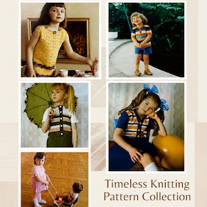 Retro Summer Knitting Pattern Bundle for Kids Clothes, Dress, Top, Cardigan, Toddler Wear, Heirloom PDF Digital Download,Advanced Level