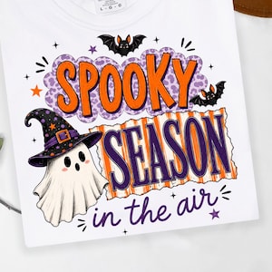 Spooky Season In The Air PNG, Cute Ghost Halloween PNG, Witch Ghost Sublimation Design, Retro Halloween Shirt PNG, Instant Download