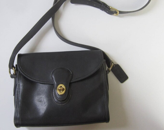 Vintage COACH Devon Shoulder Bag Black Leather 9908 Made Etsy