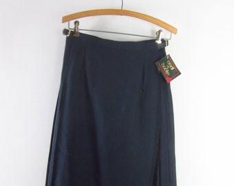 New Vintage O Neil of Dublin Womens Small Navy Blue 100% Wool Pleated Skirt Kilt 26" Waist Made in Ireland New With Tags NWT