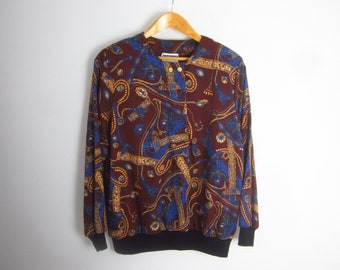 Vintage 90s Cape Cod Sportswear Womens 18 Multicolor Paisley LS Shirt Top Retro XL X-Large