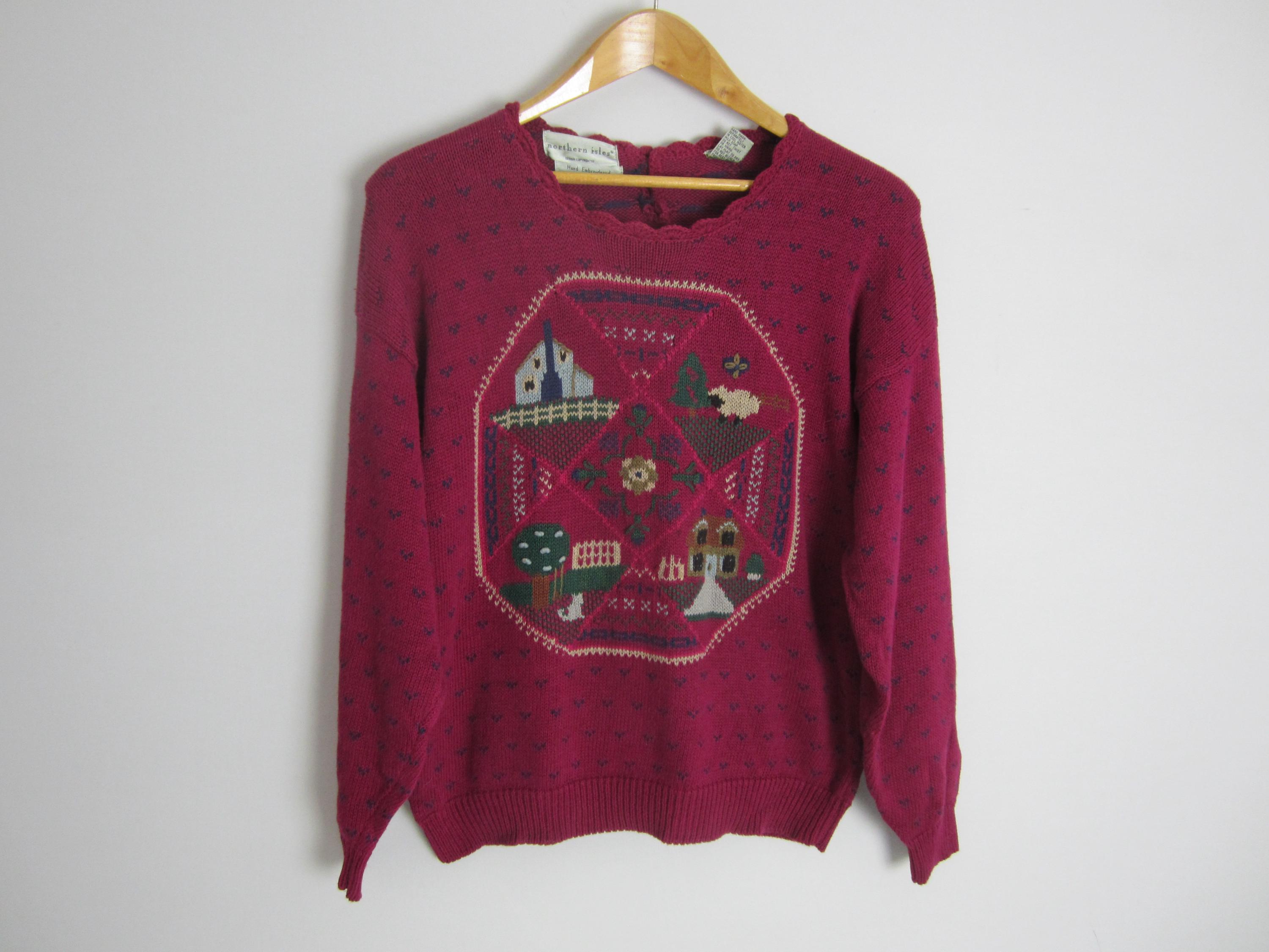 新品 northern isles ハロウィン柄 ハンド ニット セーター S 新品 northern isles ハロウィン柄 ハンド ニット セーター S