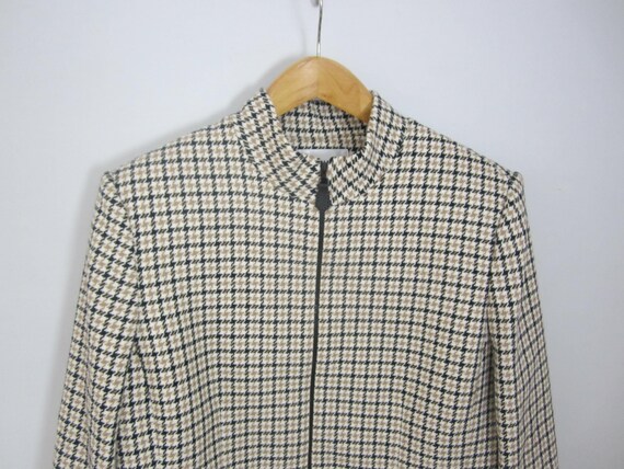 Vtg Albert Nipon Womens 16 Beige Ivory Houndstoot… - image 9