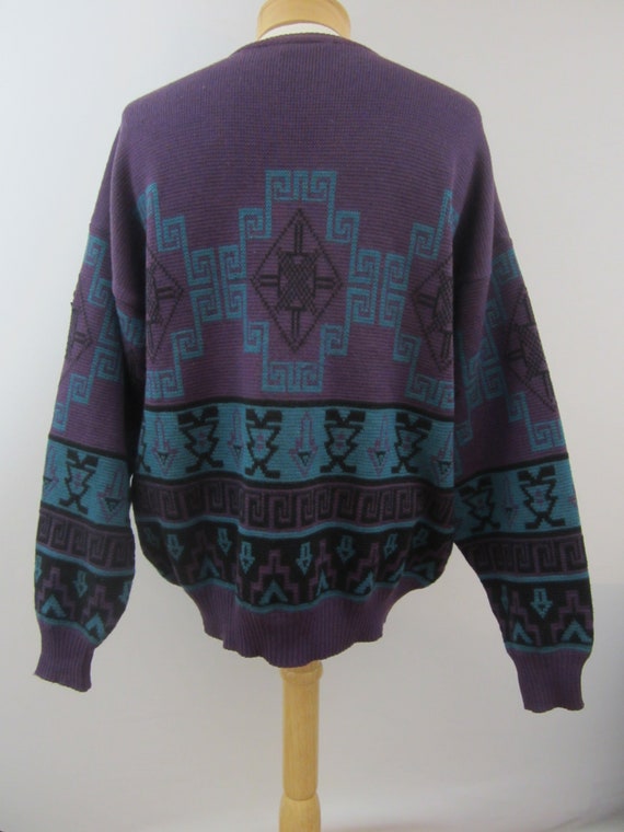 NEW Vintage DEMETRE Mens Large 80s Purple Blue Mi… - image 6