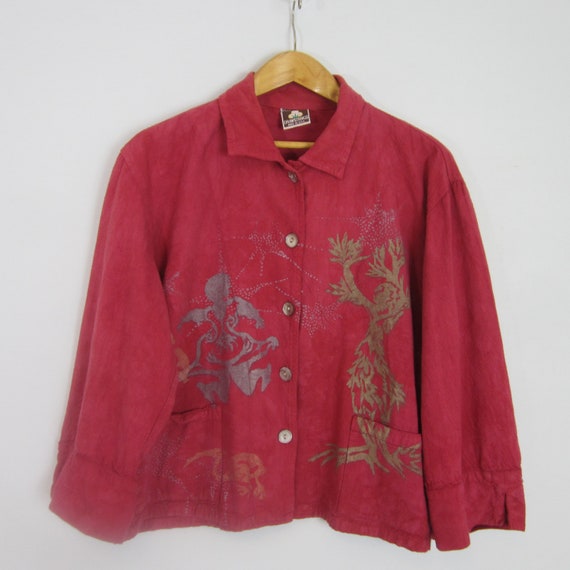 Vintage California Drawstrings Womens XL Pink Red… - image 8
