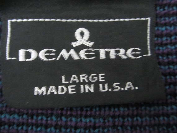 NEW Vintage DEMETRE Mens Large 80s Purple Blue Mi… - image 2