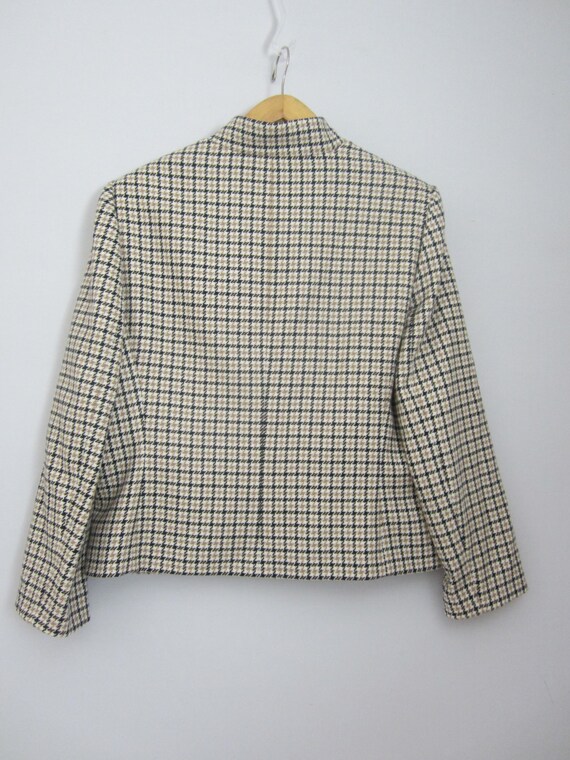Vtg Albert Nipon Womens 16 Beige Ivory Houndstoot… - image 2