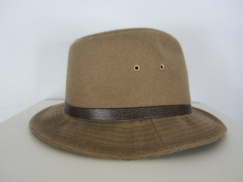 Vintage Stetson Brown Fedora Hat Union Mens Large Made in USA Classic