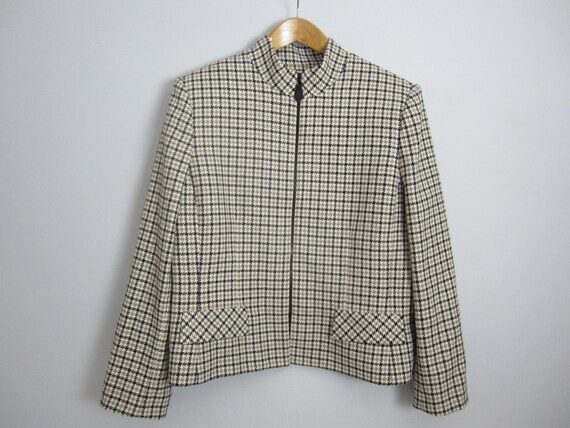 Vtg Albert Nipon Womens 16 Beige Ivory Houndstoot… - image 5