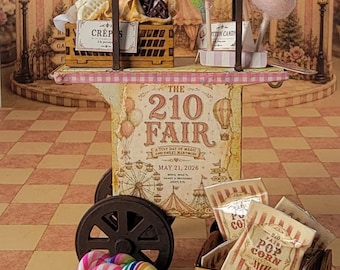 Kit de comida de feria en miniatura a escala 1:12 / Exhibición de feria para casa de muñecas / Miniaturas hechas a mano