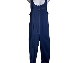 Vintage 80s Helly Hansen Womens Navy Blue Zip Front Jumpsuit  L Retro Sportswear