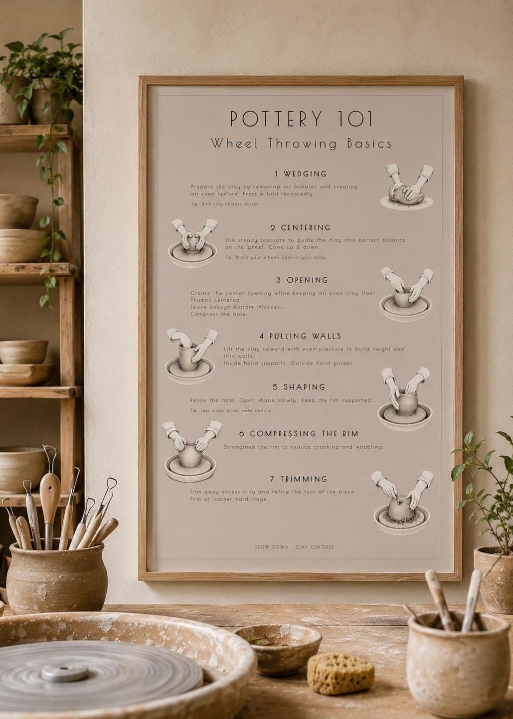 Wheel Throwing Basics Printable Poster | Pottery 101 Digital Poster ...