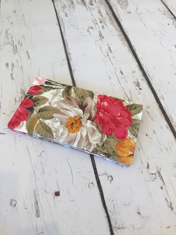 fabric checkbook cover check register holds cash and etsy