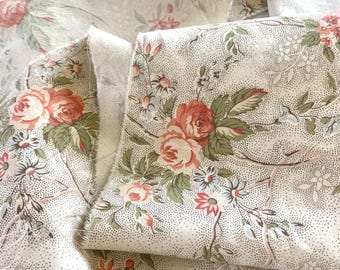 Vintage Ralph Lauren Torn Fabric Ribbon: Floral Slow Stitching Material