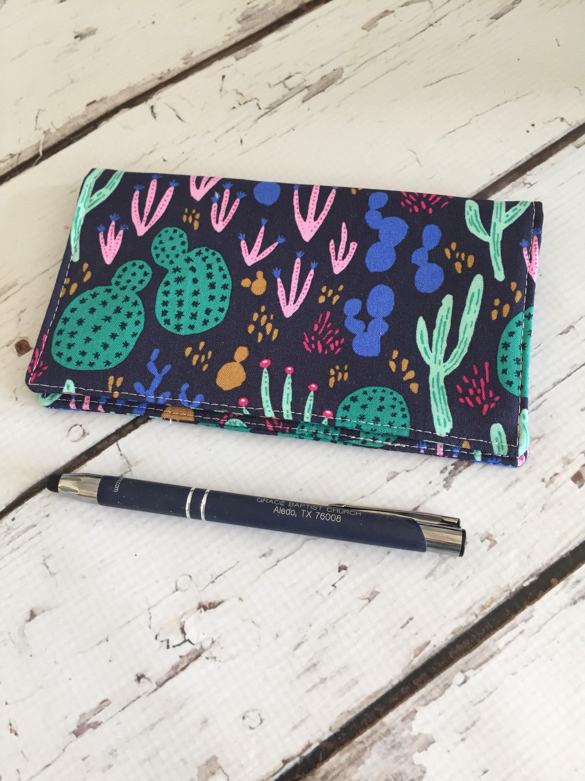 Checkbook Cover check register holds Cash and Checkbook two Etsy