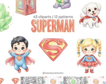 Superhero Clipart Bundle | Boy & Girl Hero PNG | Kids Clipart | 300DPI | Commercial Use | Instant Download