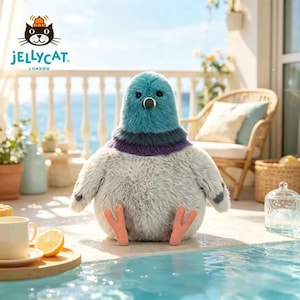Jellycat Ryan Pigeon Pluszowa Zabawka, Gruby Pluszowy Zwierzątko, Miękki Dekor w kształcie Ptaka Kawaii Pluszowy Prezent