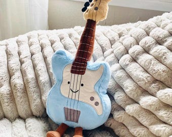 Bass Plush Toy, Guitar Plush Instrument Gift for Musicians,