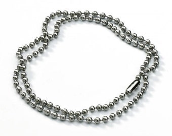 HONDERD (100) 3mm rvs kogelkralen 30 inch ketting ketting 7149P