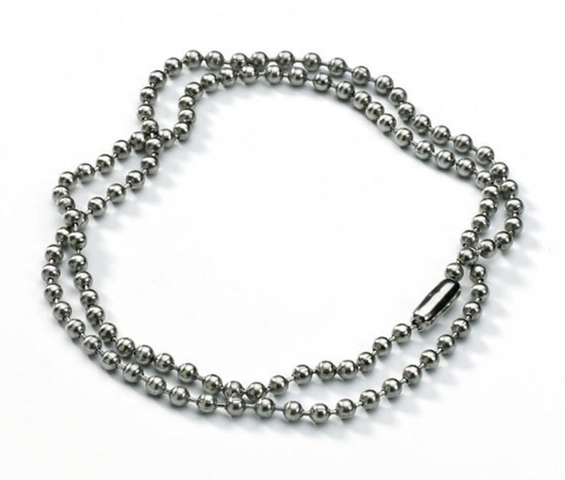 Ten 3mm Stainless Steel Ball Beads 30 inch Necklace Chain 7148P