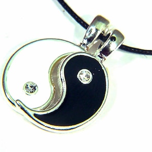 Yin and Yang 2 piece pewter friendship BFF pendant necklace 7250B