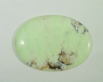 Real All Natural Australian Lemon Chrysophrase ( Magnesite ) Finished Cabochon 2993D