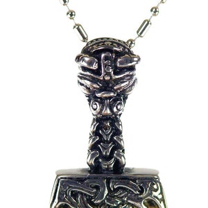 Thor&#39;s Hammer (huge) Necklace Pendant Viking Norse Mjollnir with chain 5322K