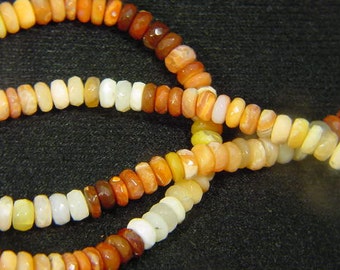 Handmade Mexican jelly opal faceted rhondel necklace 9985A